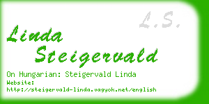 linda steigervald business card